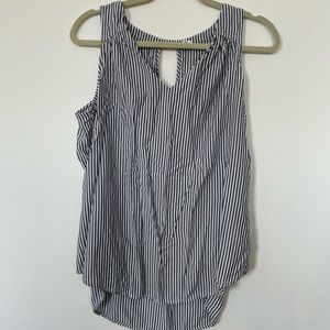 Old Navy sleeveless blue/white striped blouse